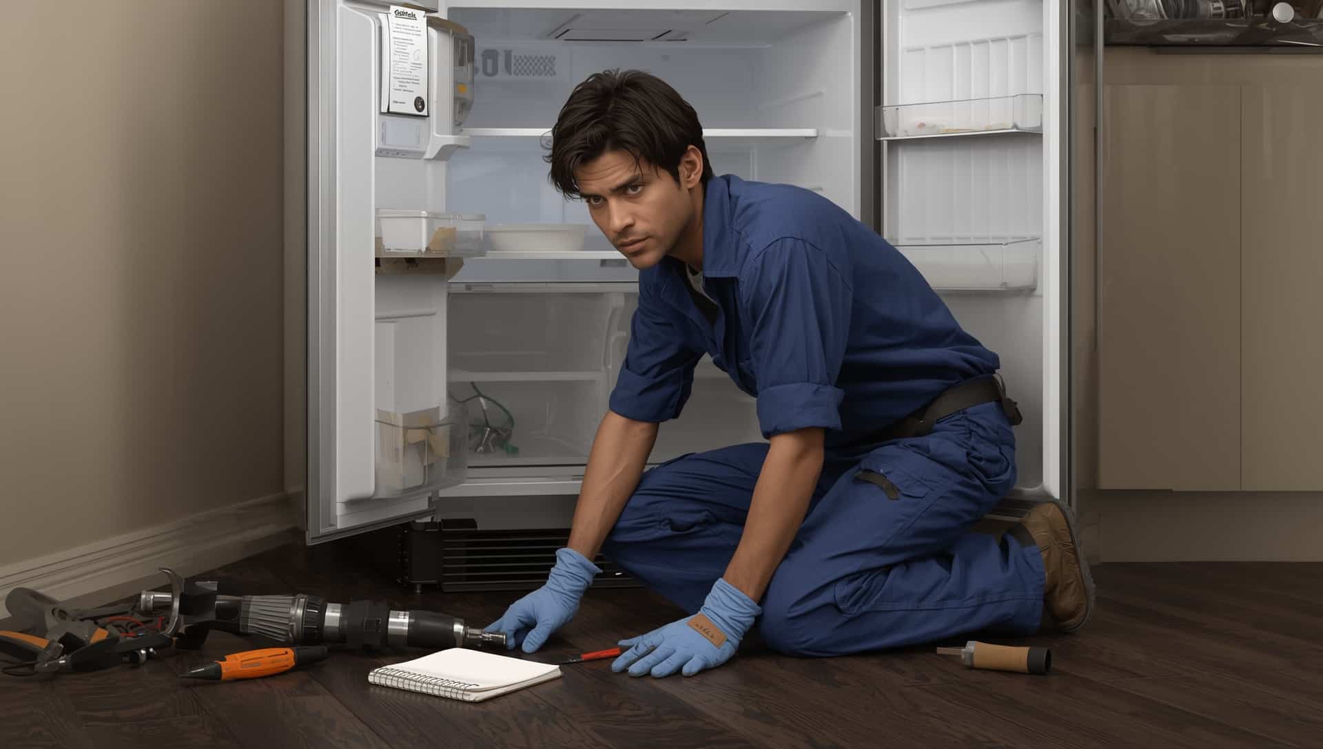 Commercial fridge repair technician